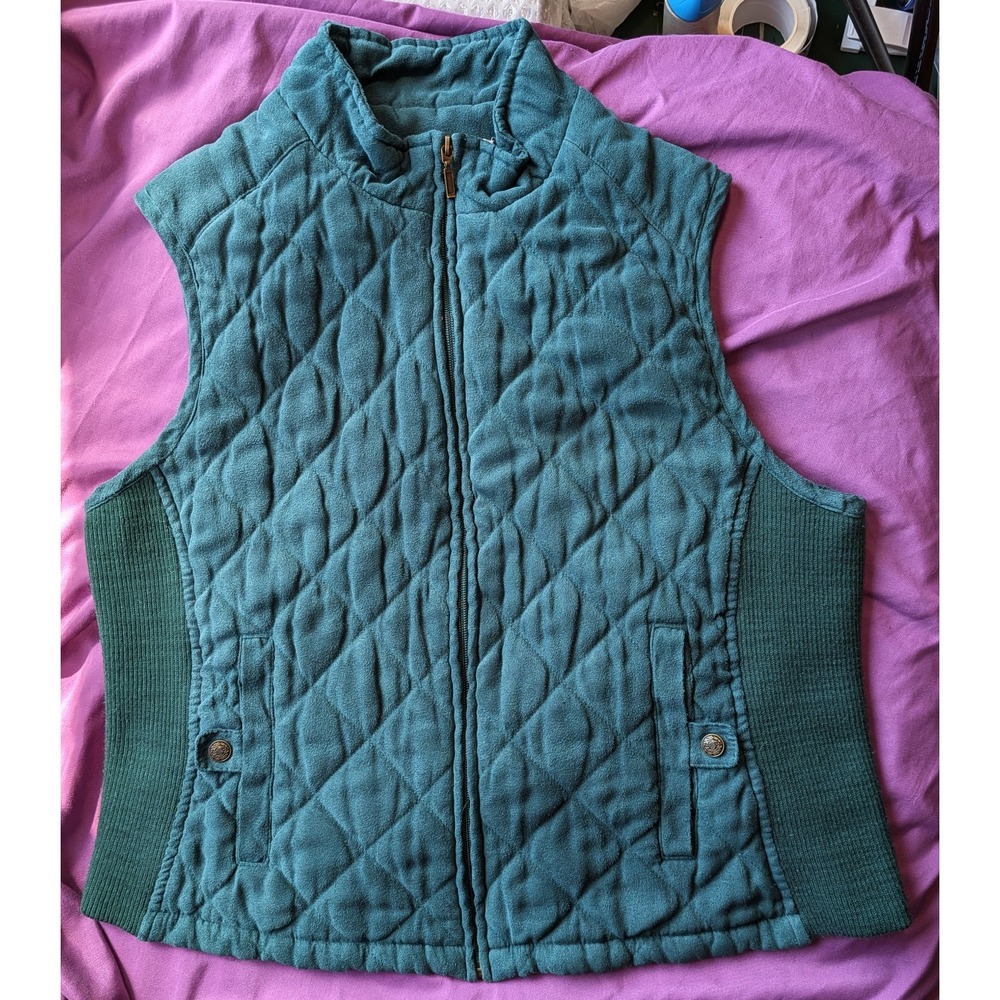 Croft & Barrow Womens Puffer Vest L Quilted Warm Cozy Layering Outdoor Comfort